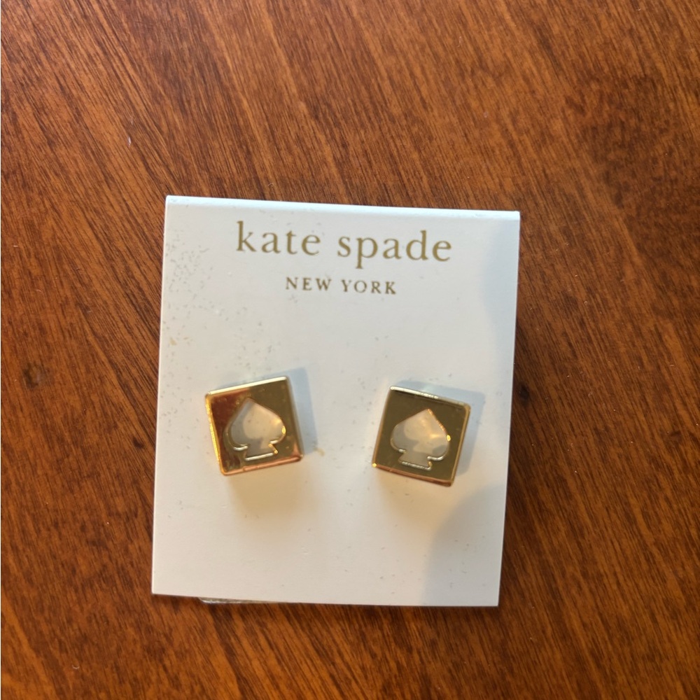 kate spade gold-tone round stud earrings